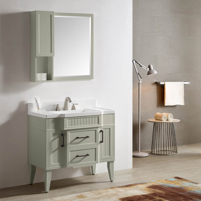 Charlton Home® Jaziel 36'' Single Bathroom Vanity with Solid Surface